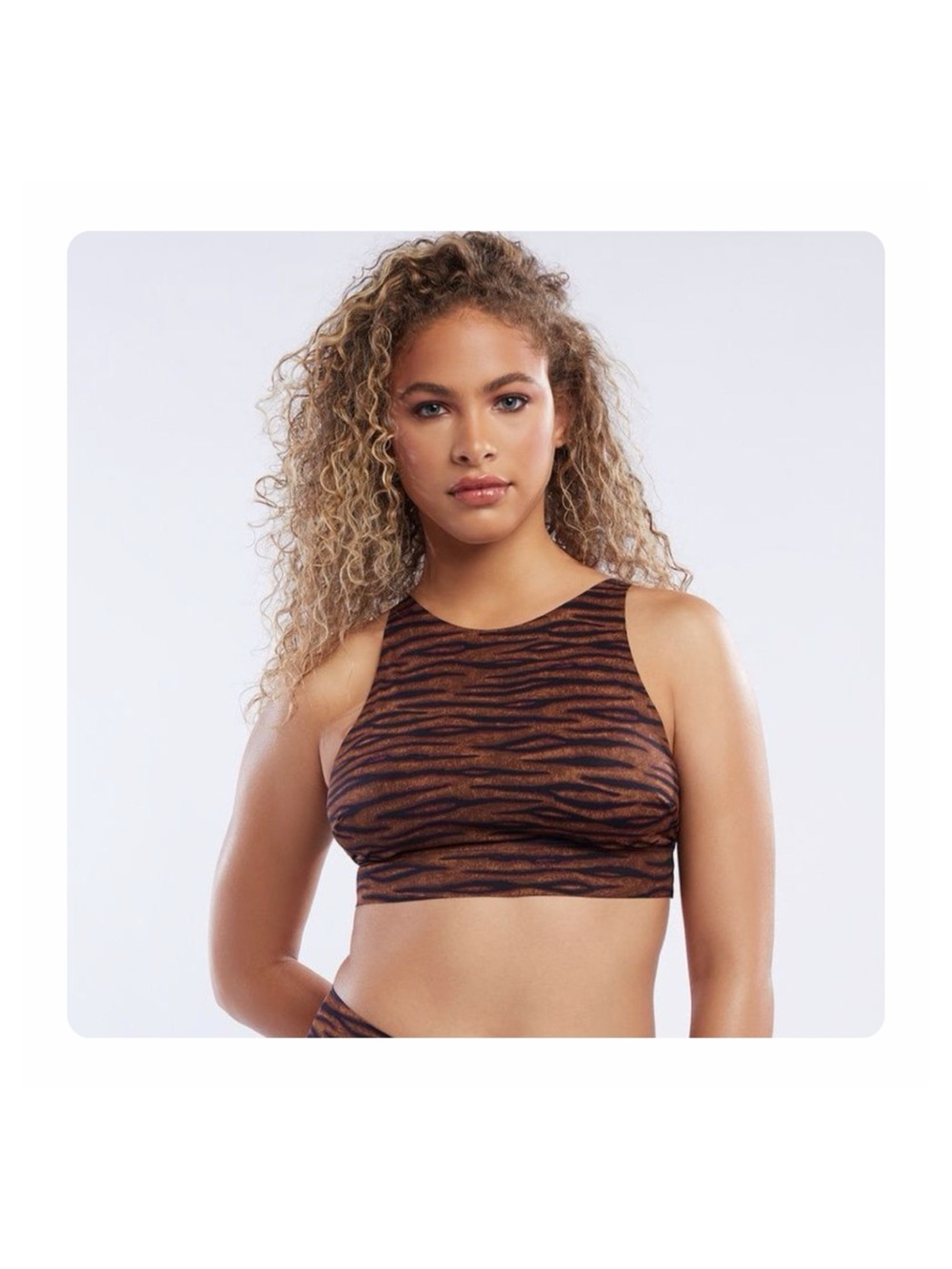 ★ Savage Fenty X Bra Tiger Print Missy High Neck Coquette Bra - Animal Print ★